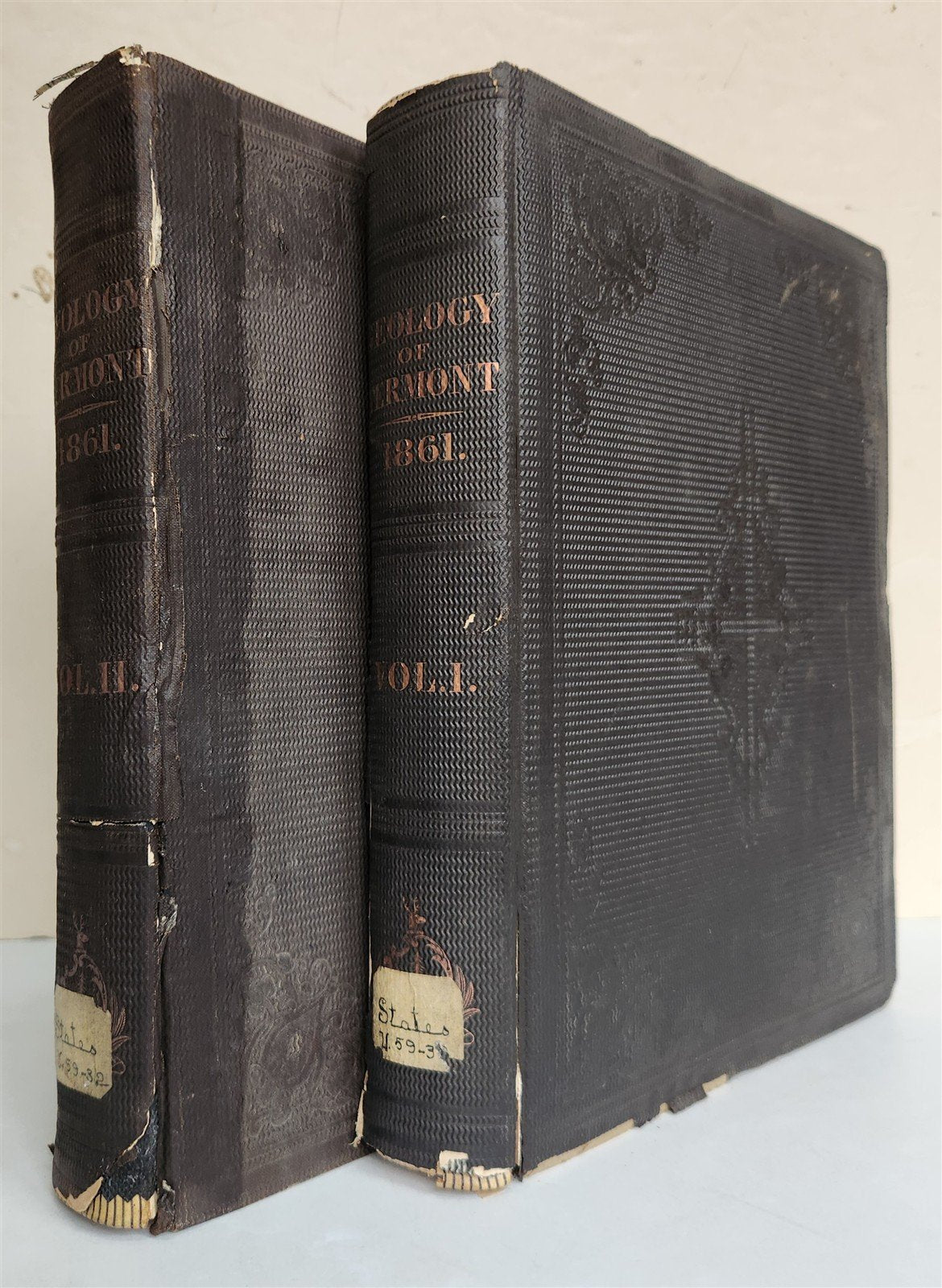 1861 Report on the Geology of Vermont 2 VOLUMES antique ILLUSTRATED Americana