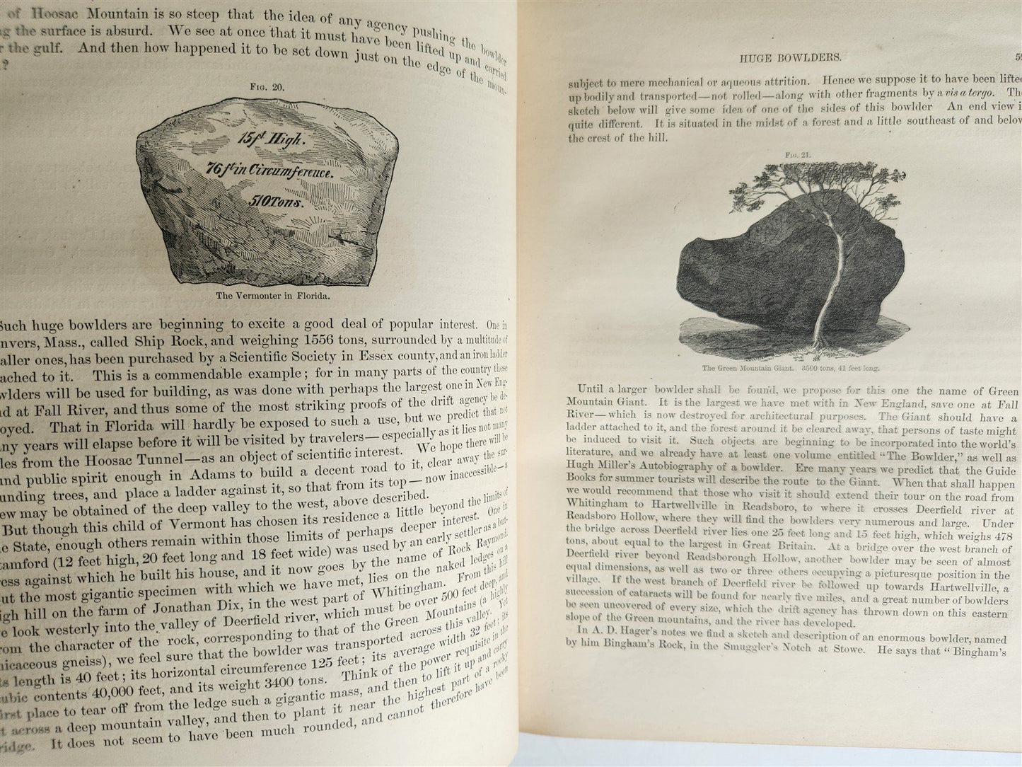 1861 Report on the Geology of Vermont 2 VOLUMES antique ILLUSTRATED Americana