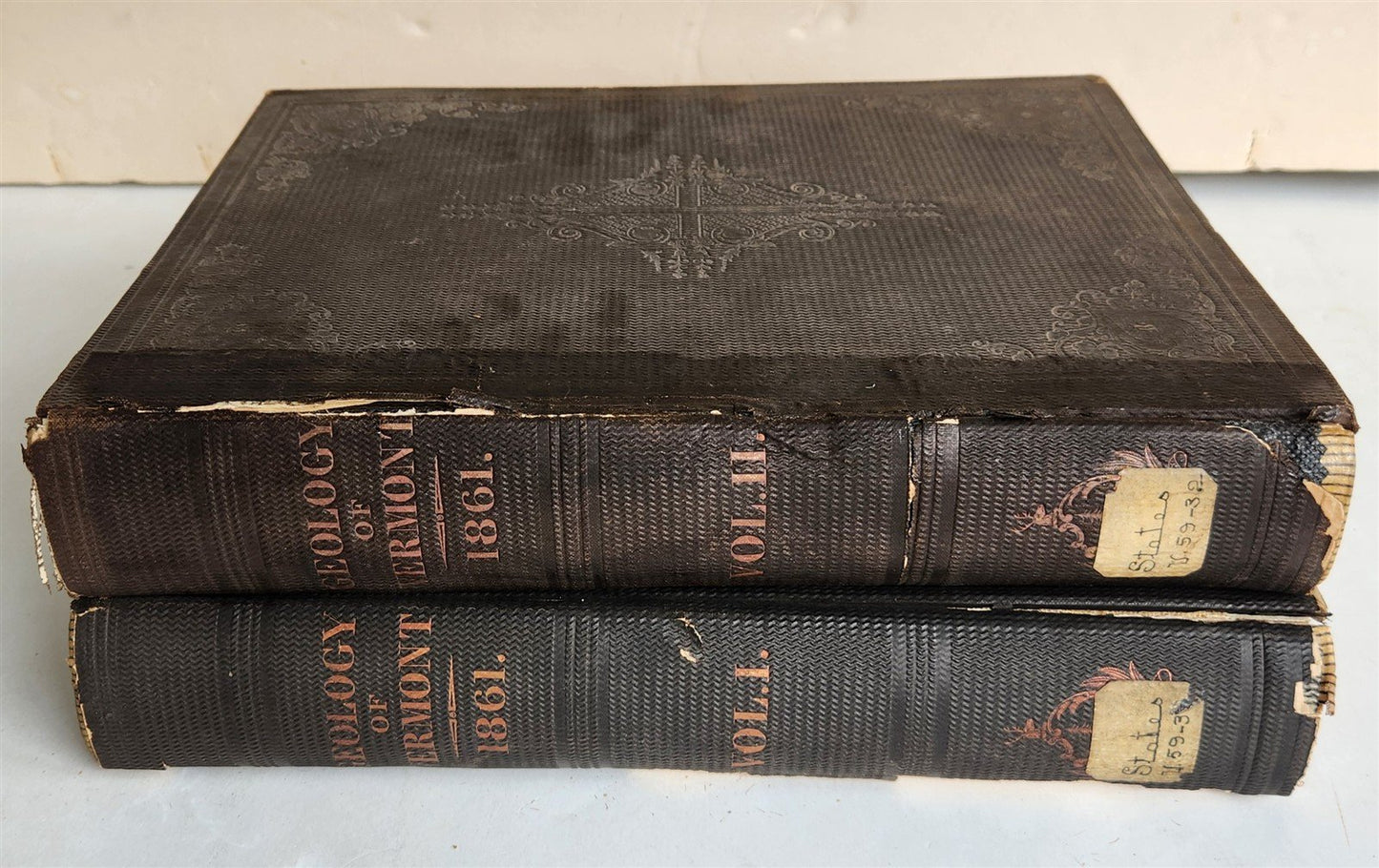1861 Report on the Geology of Vermont 2 VOLUMES antique ILLUSTRATED Americana