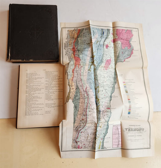 1861 Report on the Geology of Vermont 2 VOLUMES antique ILLUSTRATED Americana