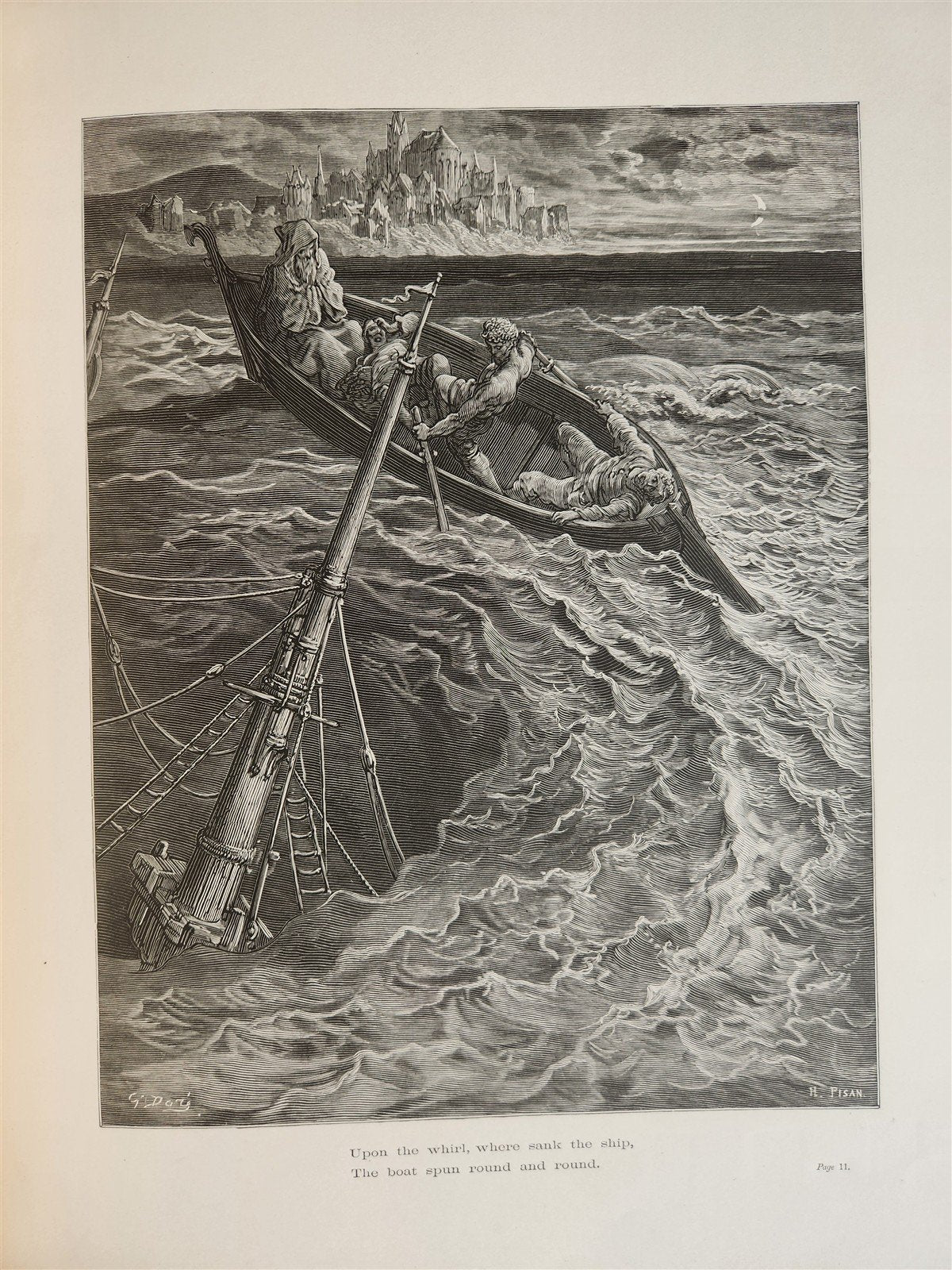 1877 The Rime of Ancient Mariner antique FOLIO Illustrated by GUSTAVE DORE