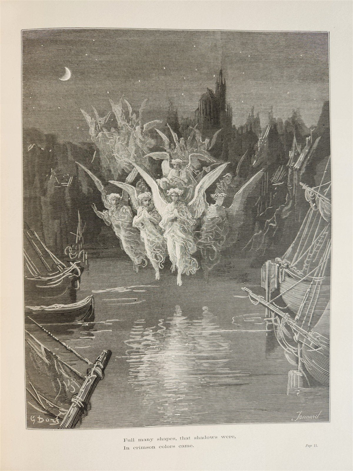 1877 The Rime of Ancient Mariner antique FOLIO Illustrated by GUSTAVE DORE