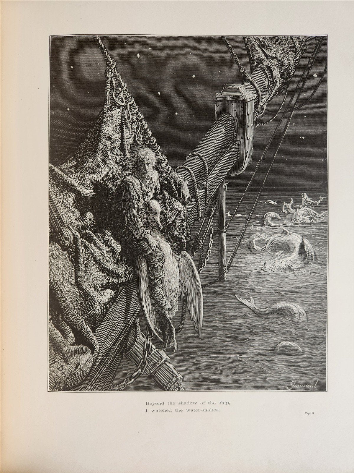 1877 The Rime of Ancient Mariner antique FOLIO Illustrated by GUSTAVE DORE