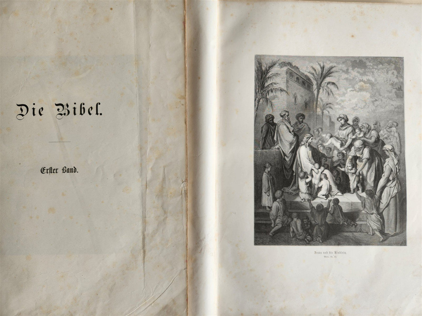 1870s BIBLE GUSTAVE DORE LLUSTRATED 2 VOLUMES MASSIVE FOLIO antique 230 plates