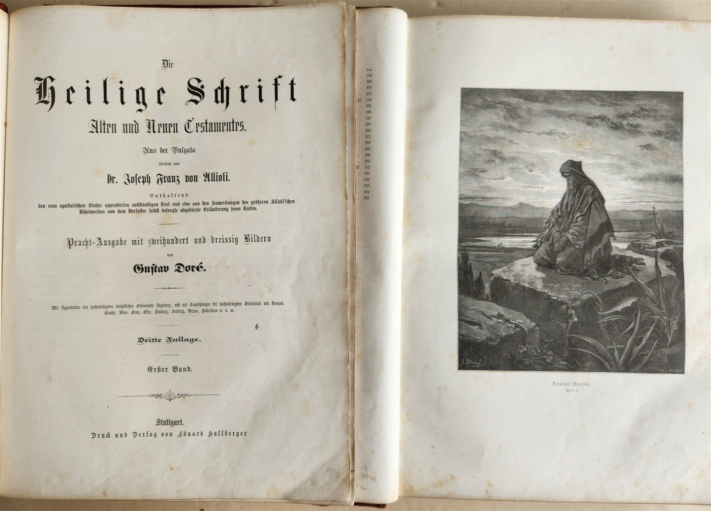 1870s BIBLE GUSTAVE DORE LLUSTRATED 2 VOLUMES MASSIVE FOLIO antique 230 plates