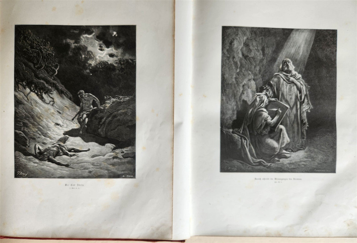 1870s BIBLE GUSTAVE DORE LLUSTRATED 2 VOLUMES MASSIVE FOLIO antique 230 plates