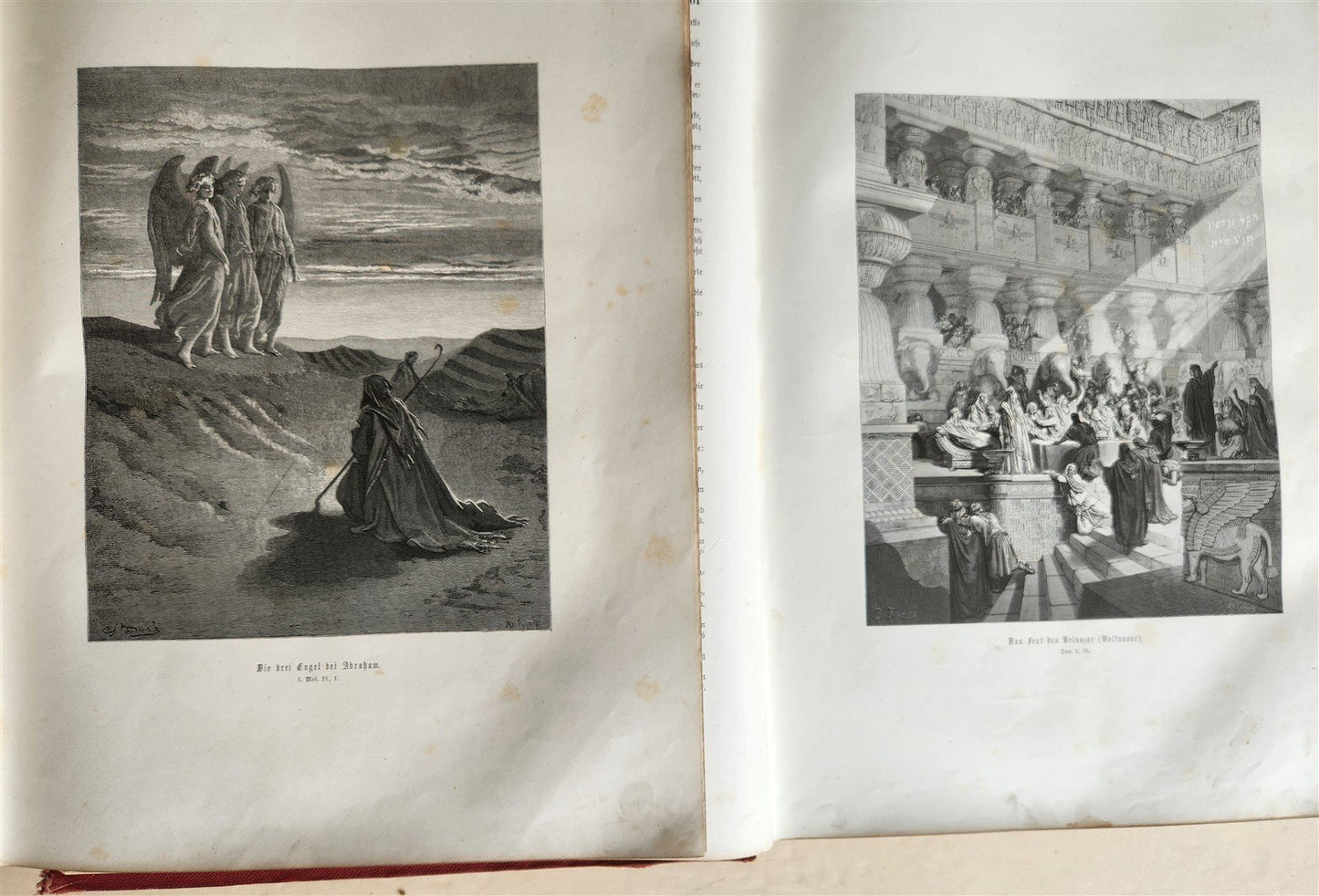 1870s BIBLE GUSTAVE DORE LLUSTRATED 2 VOLUMES MASSIVE FOLIO antique 230 plates