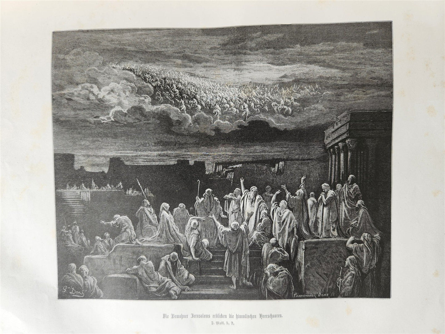1870s BIBLE GUSTAVE DORE LLUSTRATED 2 VOLUMES MASSIVE FOLIO antique 230 plates