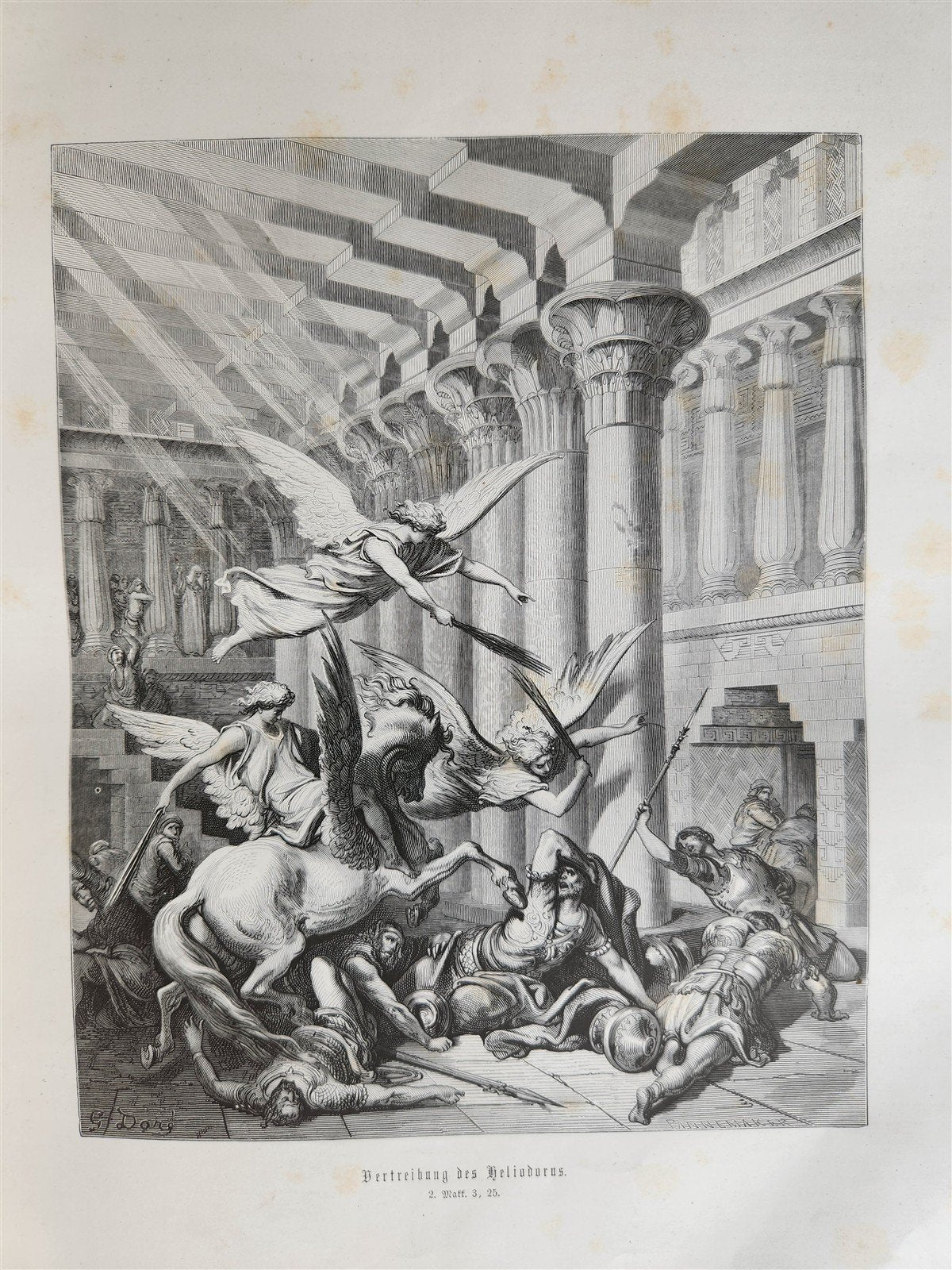 1870s BIBLE GUSTAVE DORE LLUSTRATED 2 VOLUMES MASSIVE FOLIO antique 230 plates