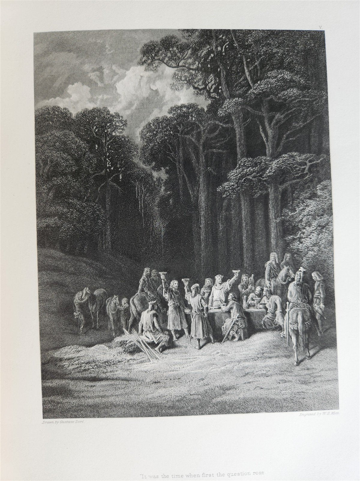 1867 GUSTAVE DORE ILLUSTRATED VIVIEN by ALFRED TENNYSON antique FOLIO poetry