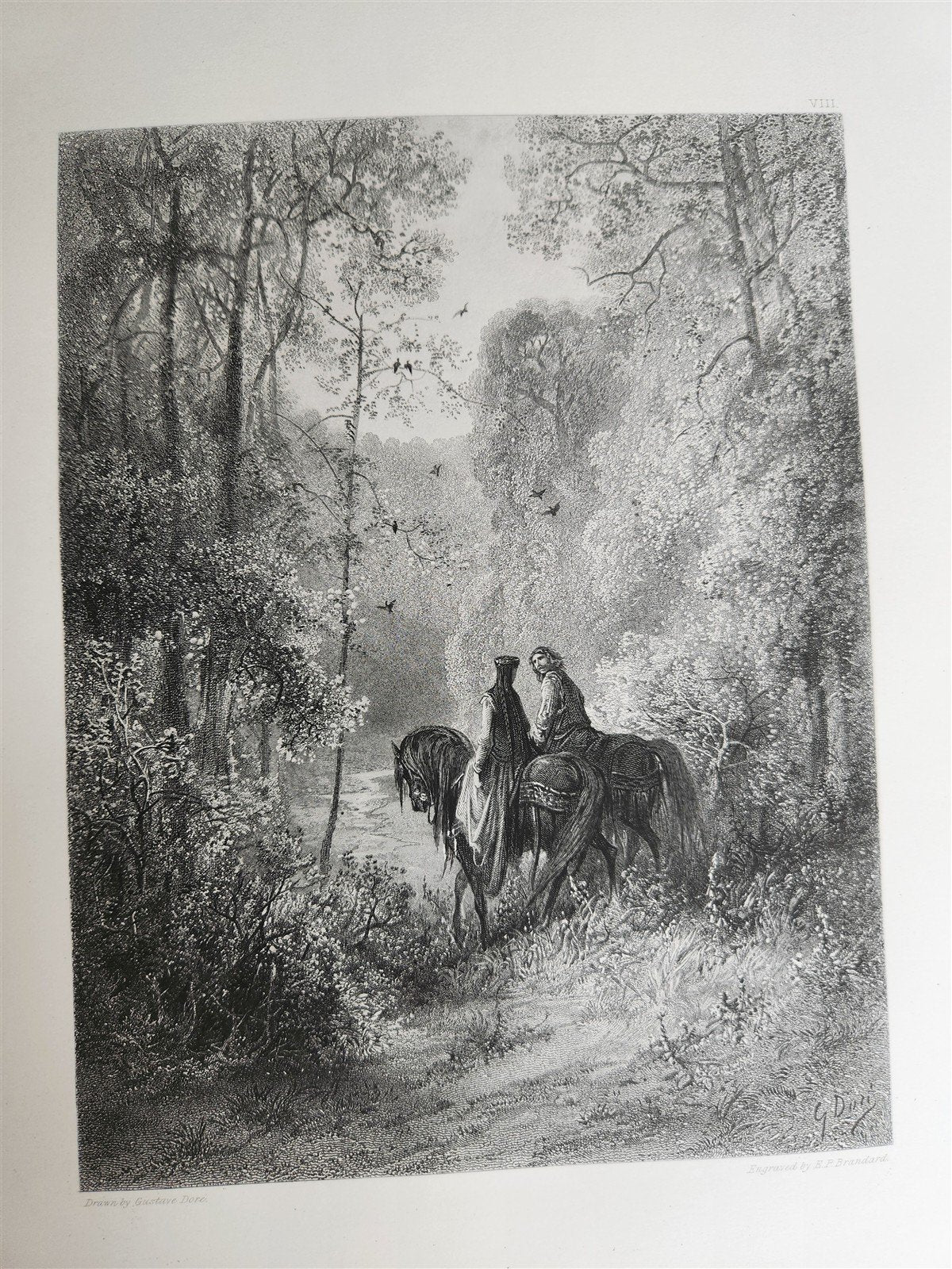 1867 GUSTAVE DORE ILLUSTRATED VIVIEN by ALFRED TENNYSON antique FOLIO poetry