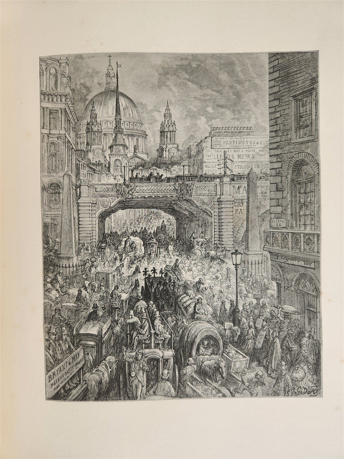 1872 LONDON PILGRIMAGE by B. Jerrold antique ILLUSTRATED by GUSTAVE DORE FOLIO