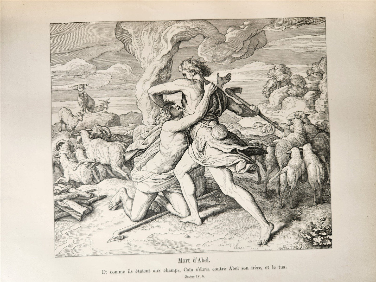 1880s BIBLE in FRENCH antique ILLUSTRATED FOLIO La Sainte Bible en Images