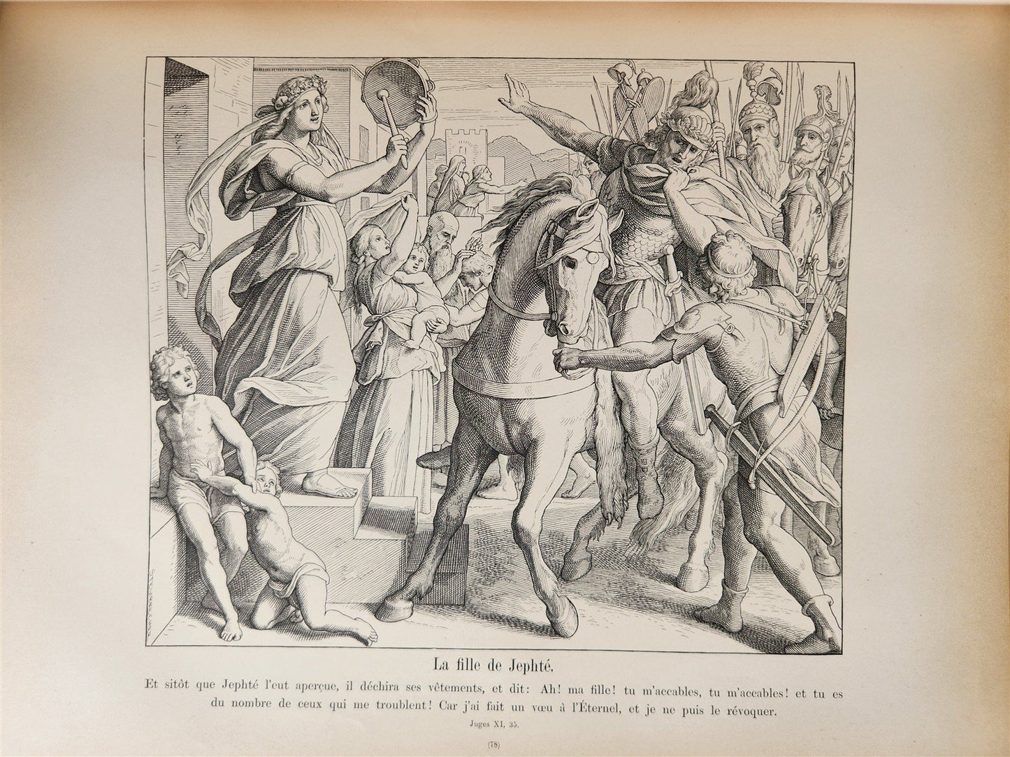 1880s BIBLE in FRENCH antique ILLUSTRATED FOLIO La Sainte Bible en Images