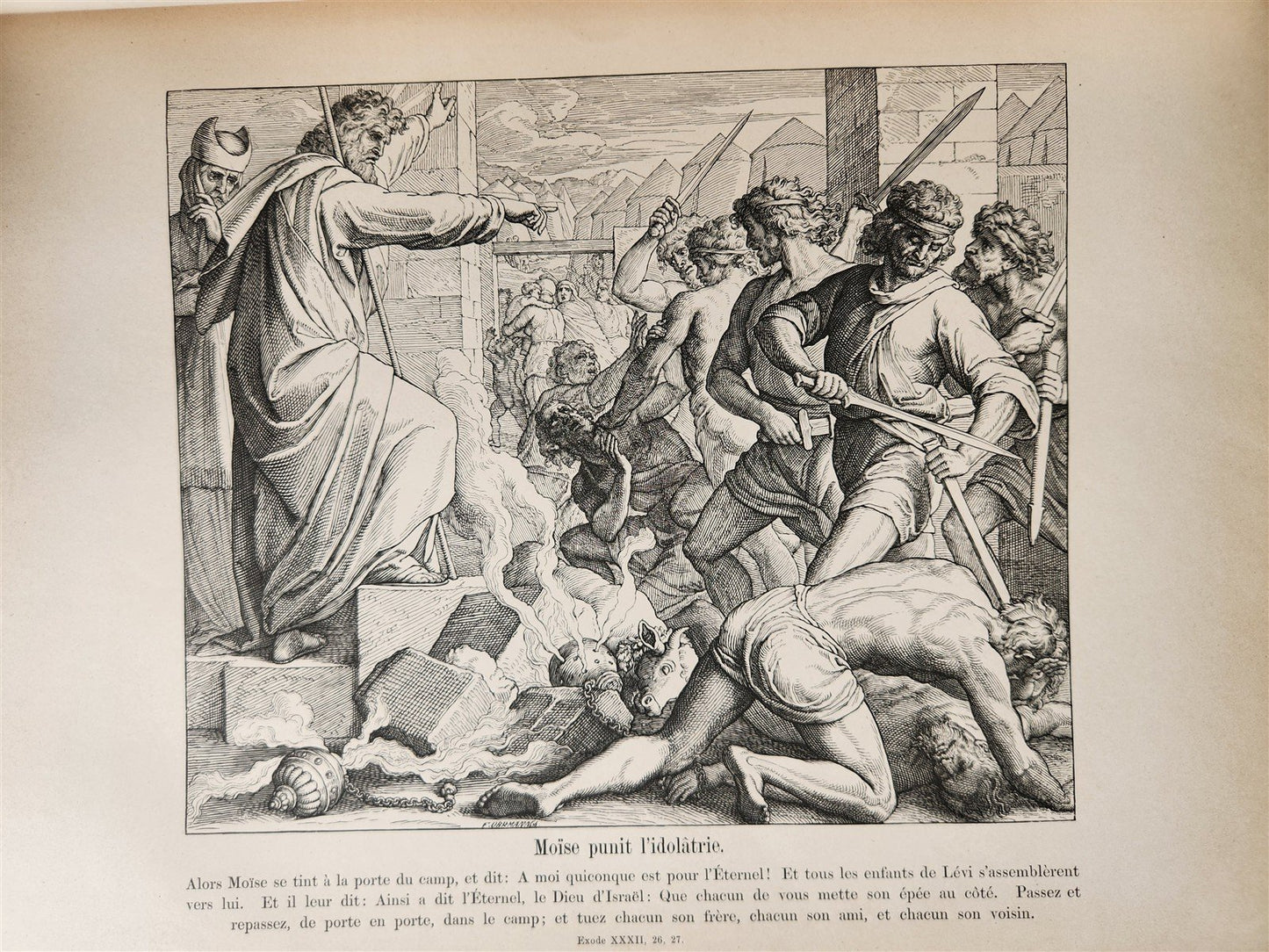 1880s BIBLE in FRENCH antique ILLUSTRATED FOLIO La Sainte Bible en Images