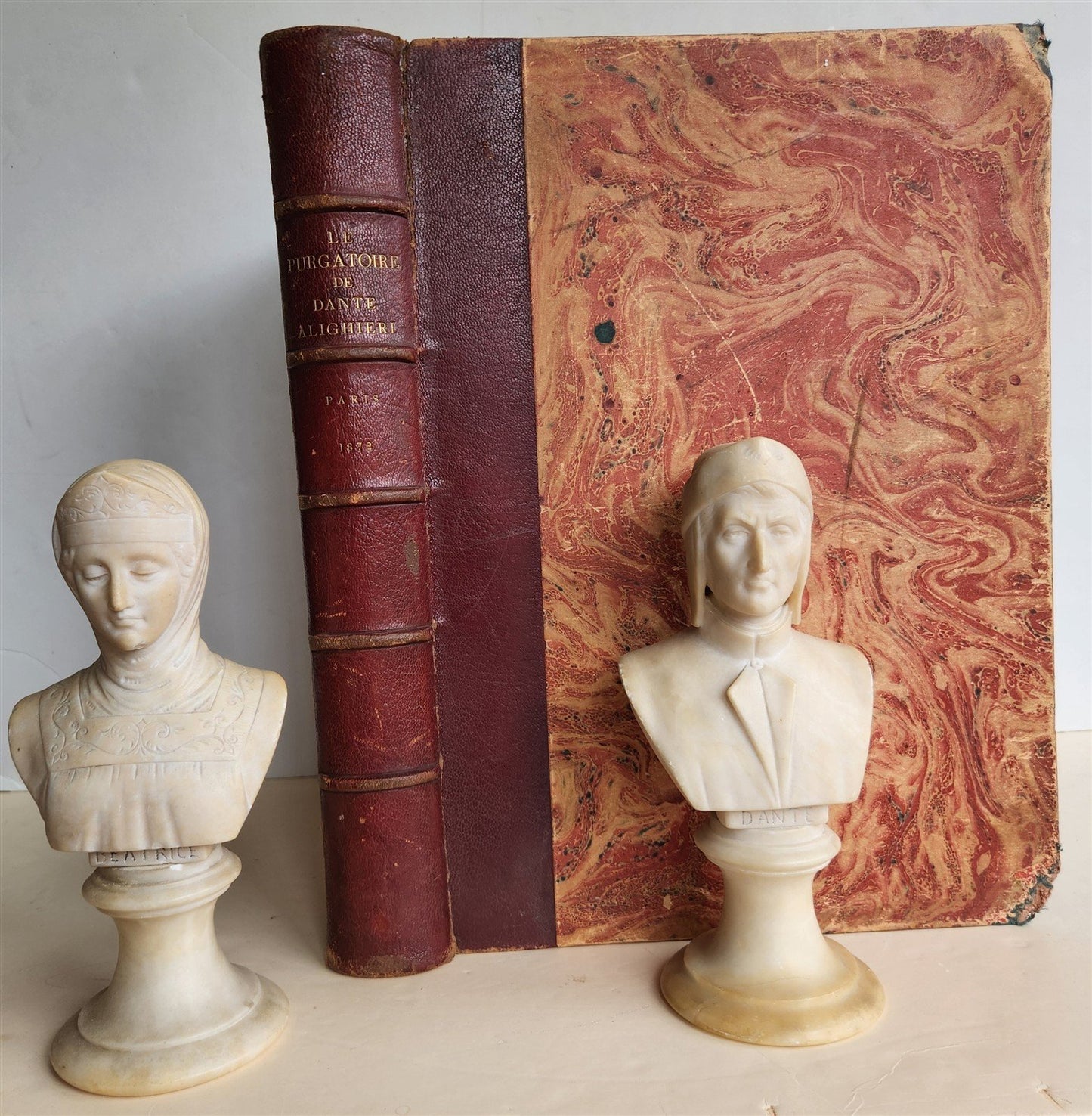 1872 DANTE in FRENCH antique GUSTAVE DORE ILLUSTRATED FOLIO PURGATOIRE & PARADIS