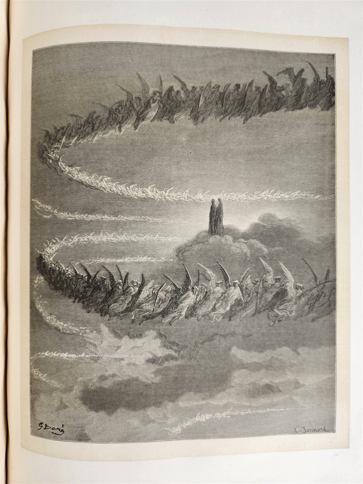 1872 DANTE in FRENCH antique GUSTAVE DORE ILLUSTRATED FOLIO PURGATOIRE & PARADIS