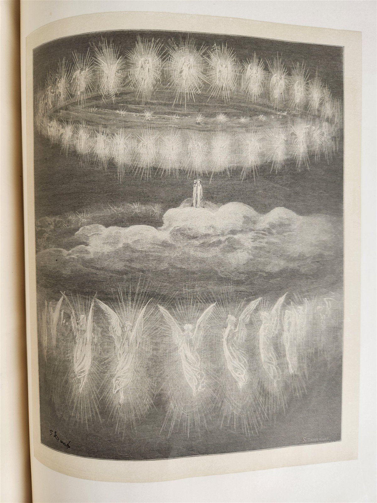 1872 DANTE in FRENCH antique GUSTAVE DORE ILLUSTRATED FOLIO PURGATOIRE & PARADIS