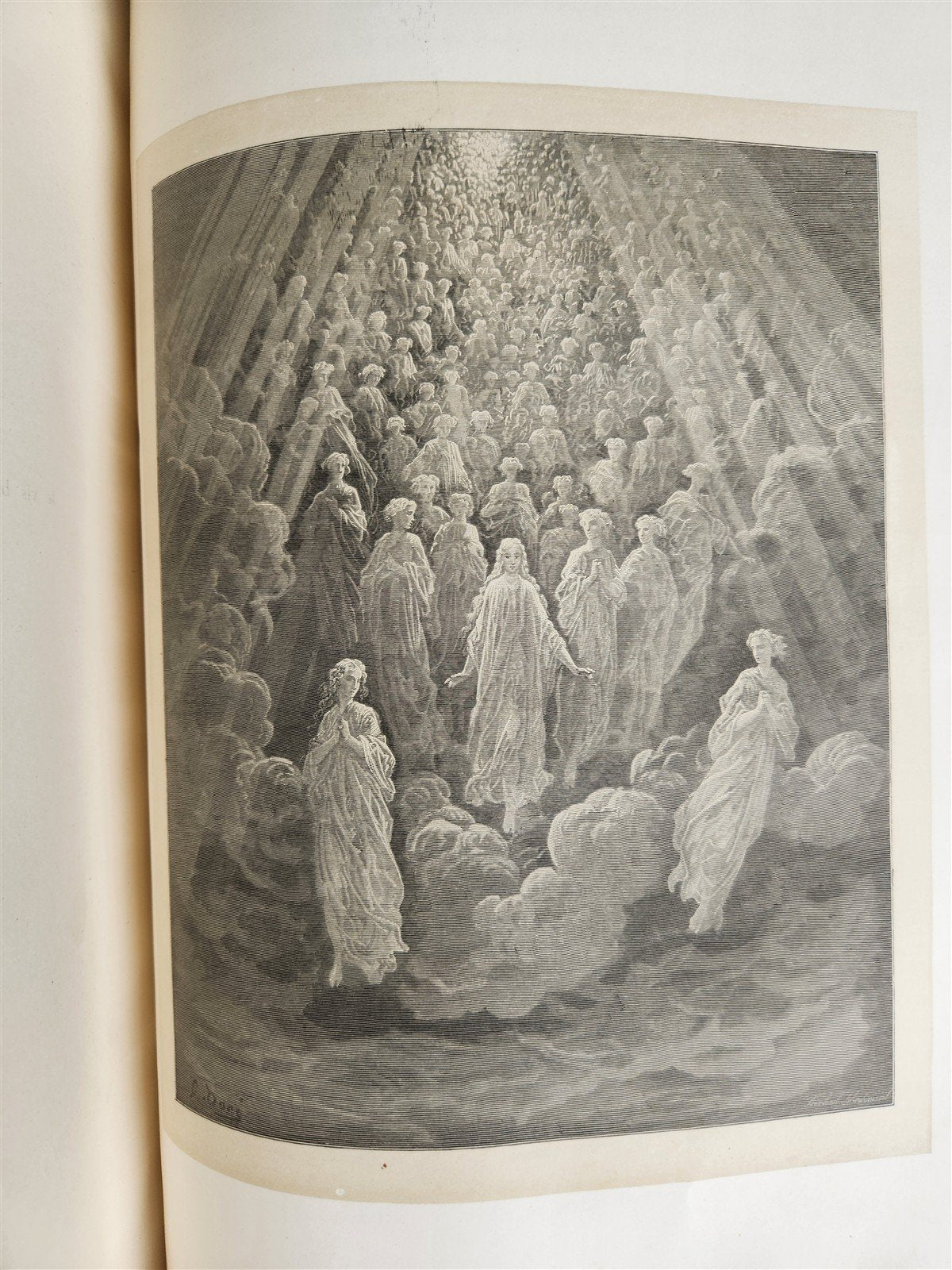 1872 DANTE in FRENCH antique GUSTAVE DORE ILLUSTRATED FOLIO PURGATOIRE & PARADIS
