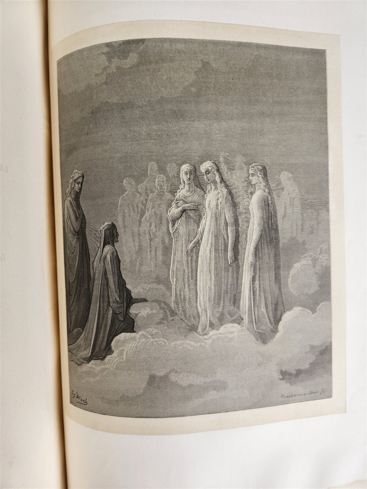 1872 DANTE in FRENCH antique GUSTAVE DORE ILLUSTRATED FOLIO PURGATOIRE & PARADIS