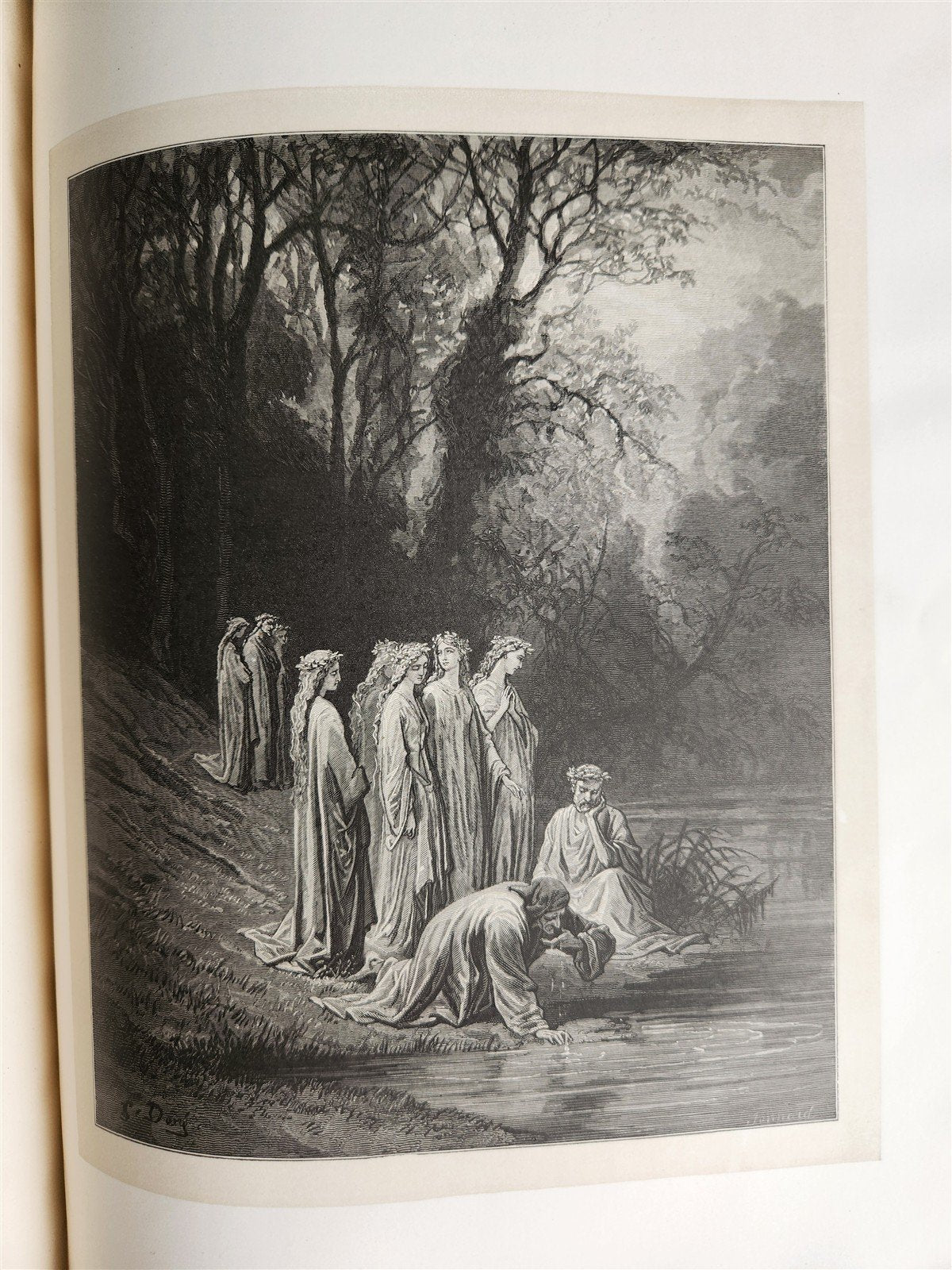 1872 DANTE in FRENCH antique GUSTAVE DORE ILLUSTRATED FOLIO PURGATOIRE & PARADIS