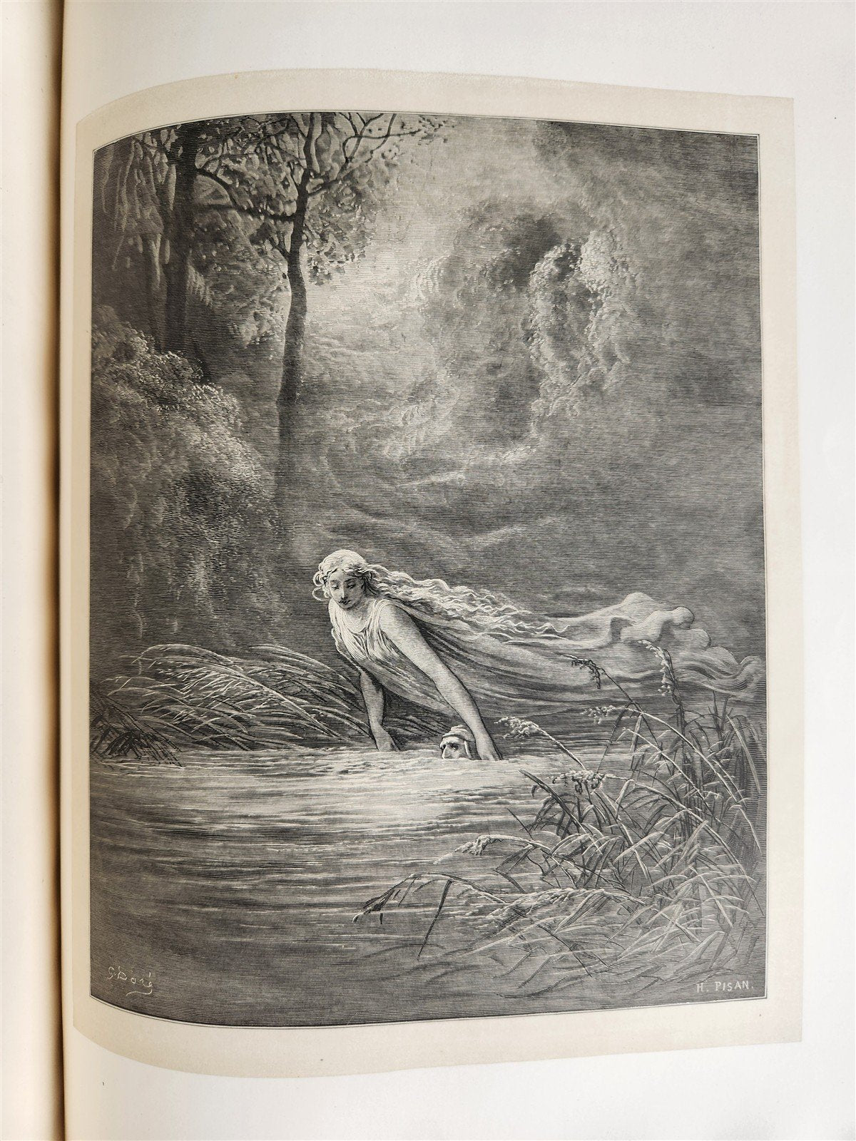 1872 DANTE in FRENCH antique GUSTAVE DORE ILLUSTRATED FOLIO PURGATOIRE & PARADIS