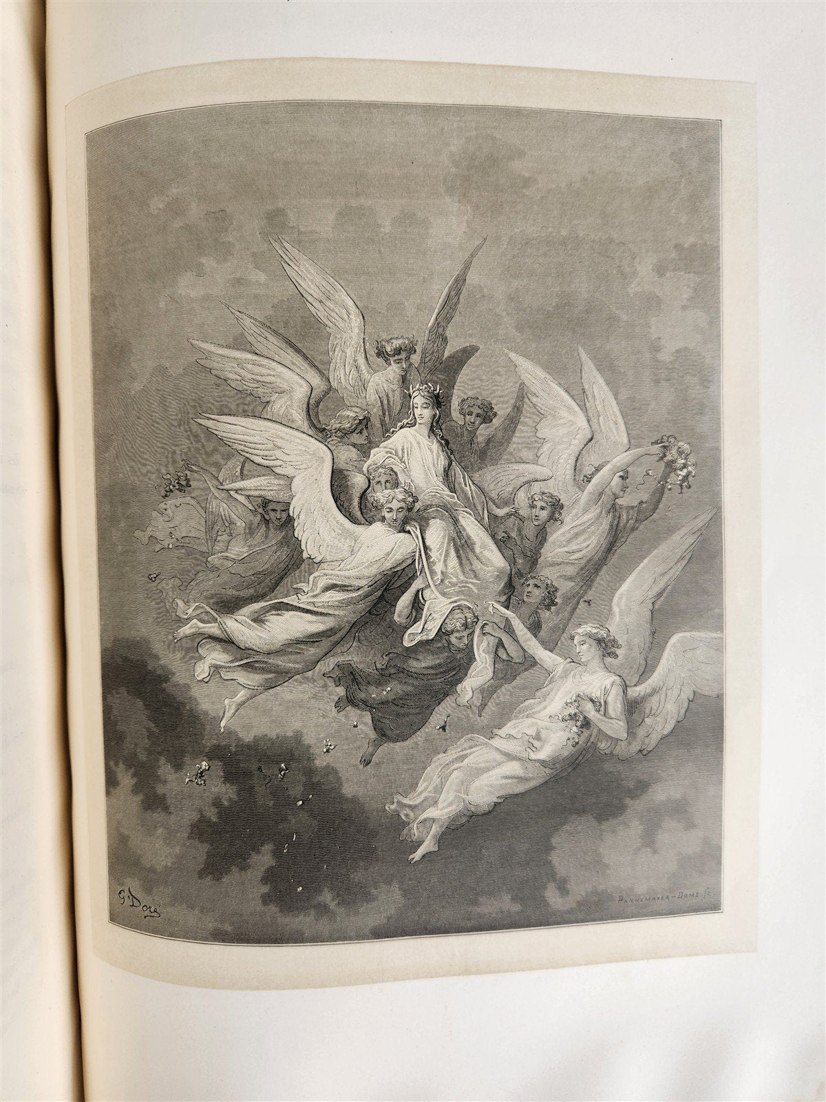 1872 DANTE in FRENCH antique GUSTAVE DORE ILLUSTRATED FOLIO PURGATOIRE & PARADIS