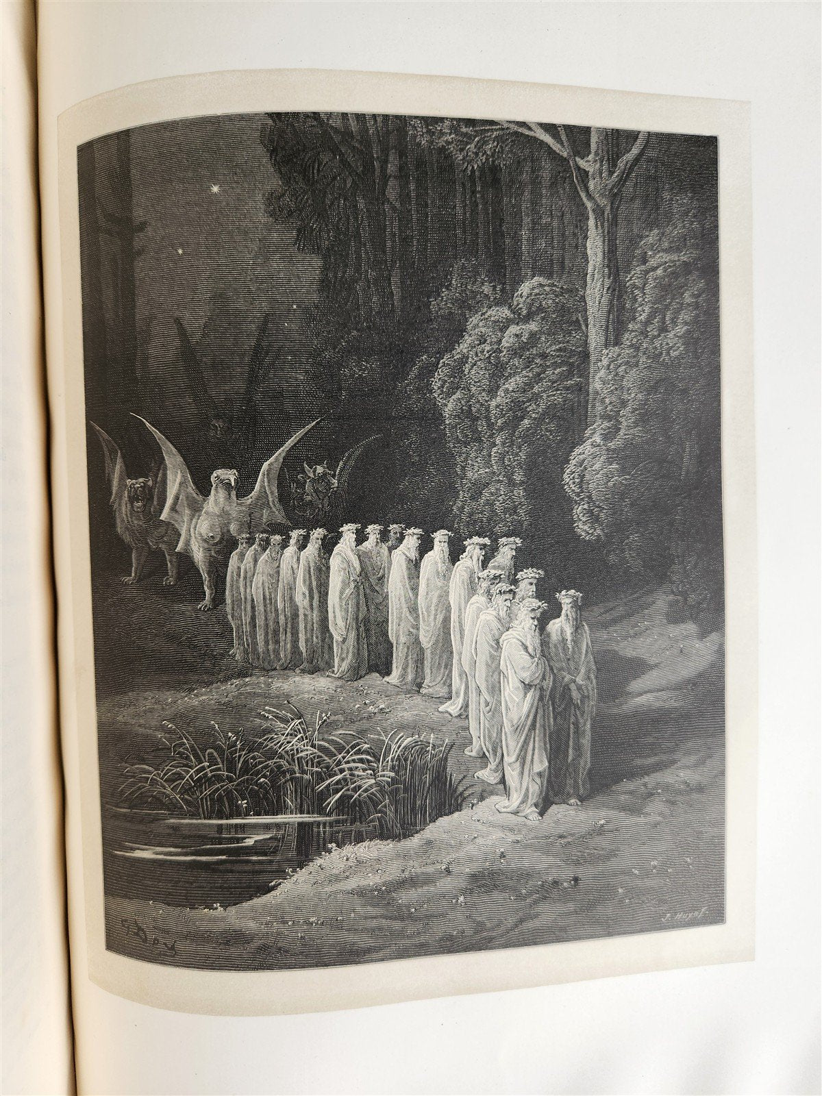 1872 DANTE in FRENCH antique GUSTAVE DORE ILLUSTRATED FOLIO PURGATOIRE & PARADIS