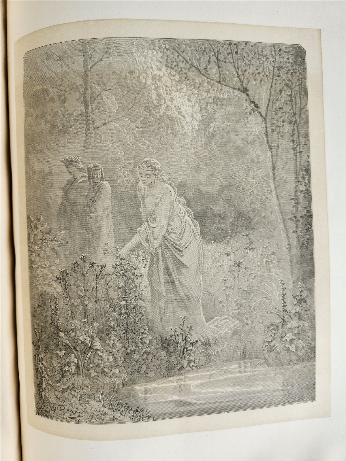 1872 DANTE in FRENCH antique GUSTAVE DORE ILLUSTRATED FOLIO PURGATOIRE & PARADIS