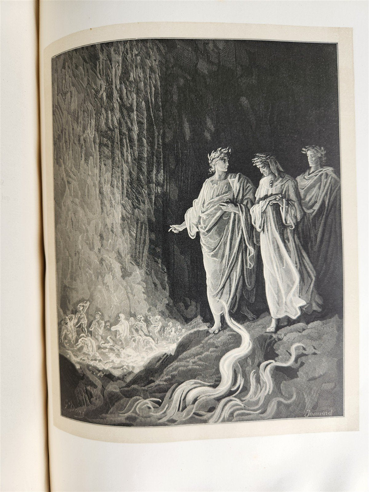 1872 DANTE in FRENCH antique GUSTAVE DORE ILLUSTRATED FOLIO PURGATOIRE & PARADIS