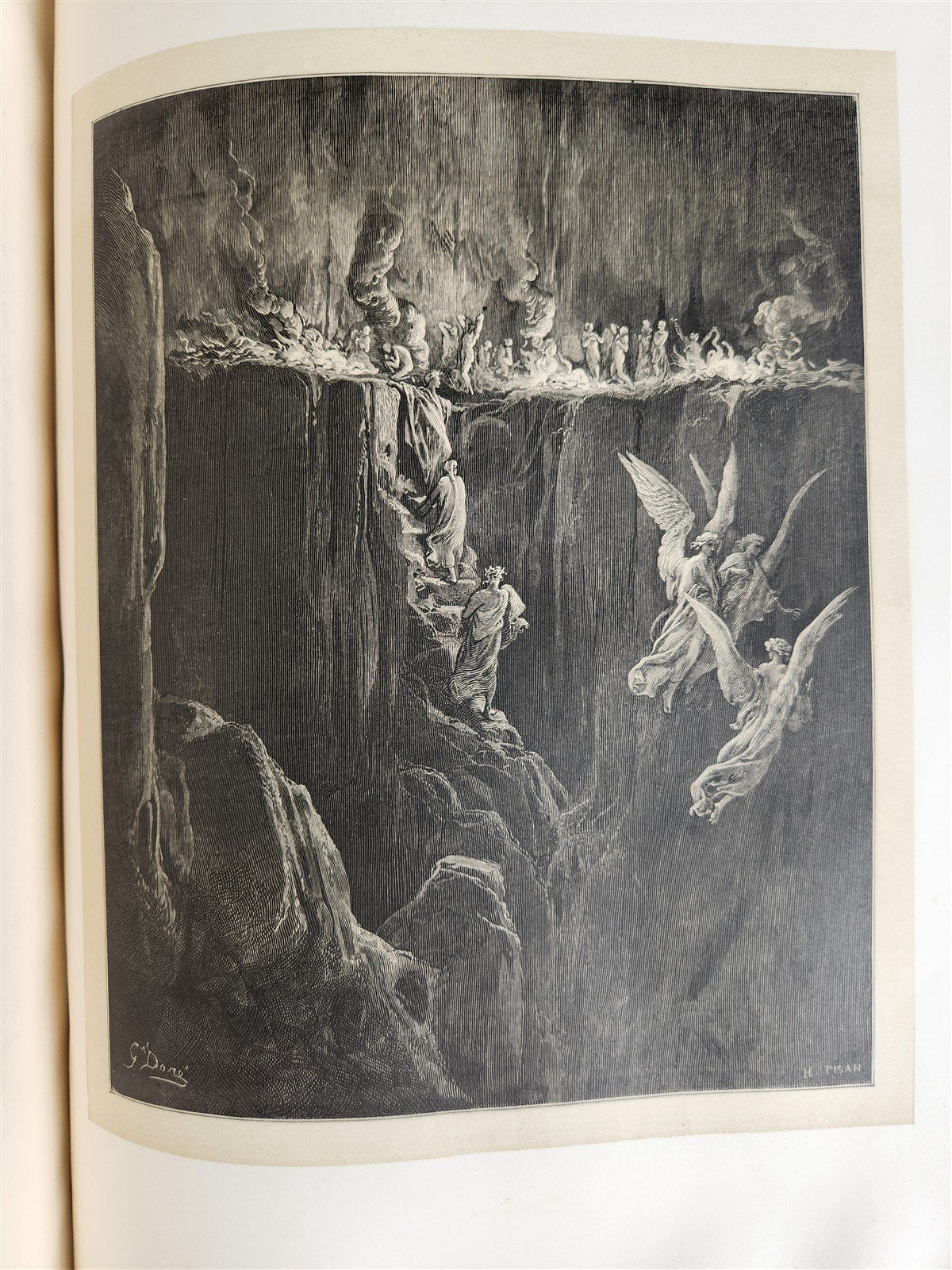 1872 DANTE in FRENCH antique GUSTAVE DORE ILLUSTRATED FOLIO PURGATOIRE & PARADIS