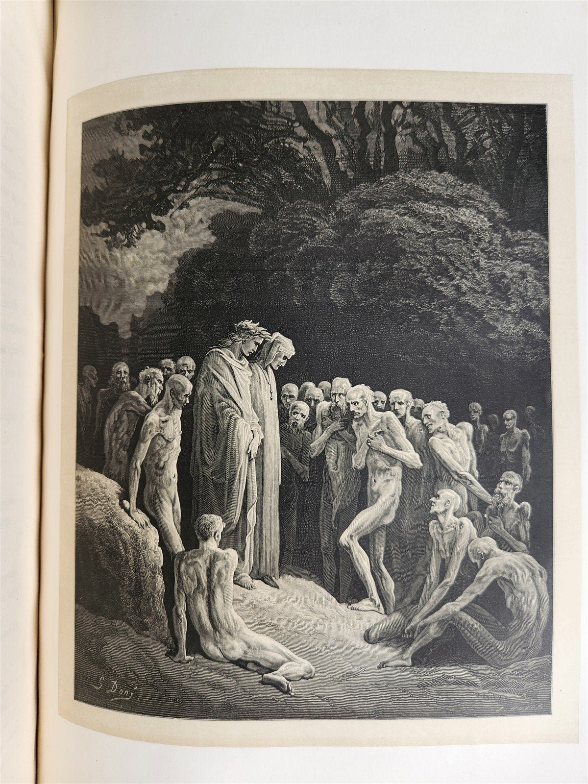 1872 DANTE in FRENCH antique GUSTAVE DORE ILLUSTRATED FOLIO PURGATOIRE & PARADIS