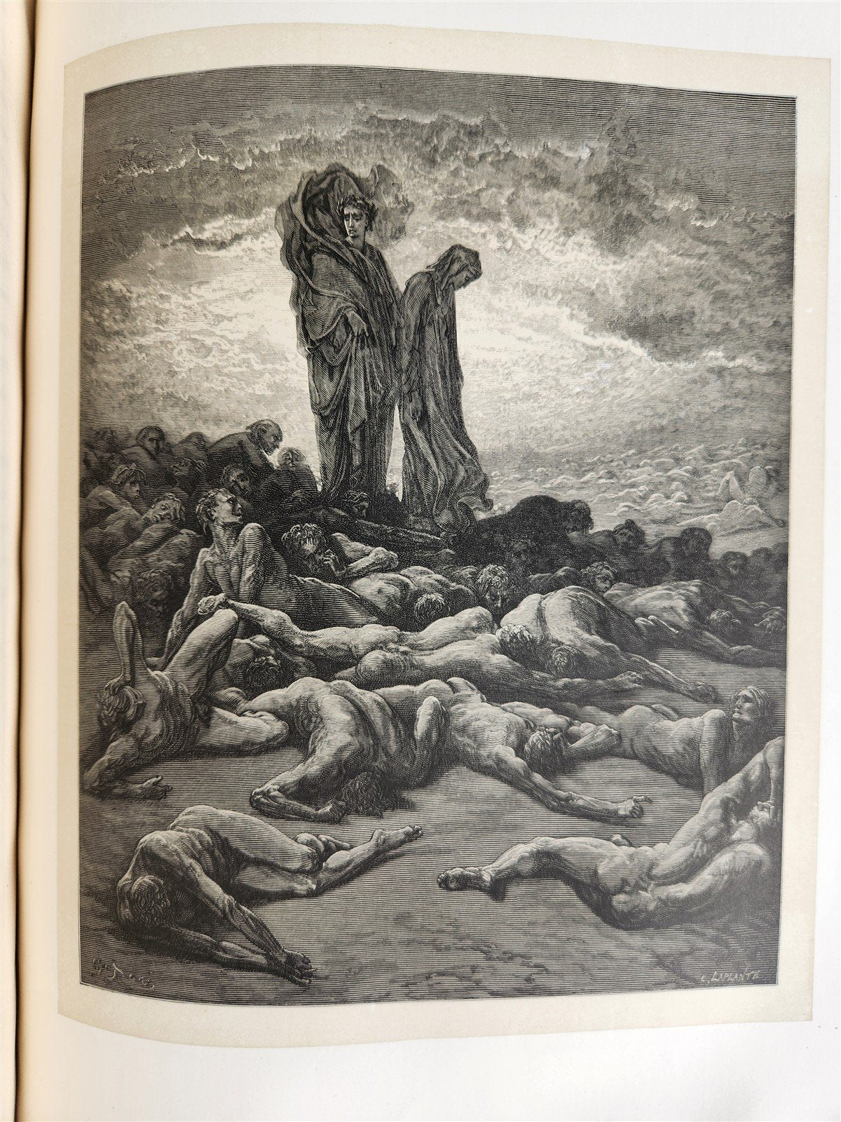 1872 DANTE in FRENCH antique GUSTAVE DORE ILLUSTRATED FOLIO PURGATOIRE & PARADIS