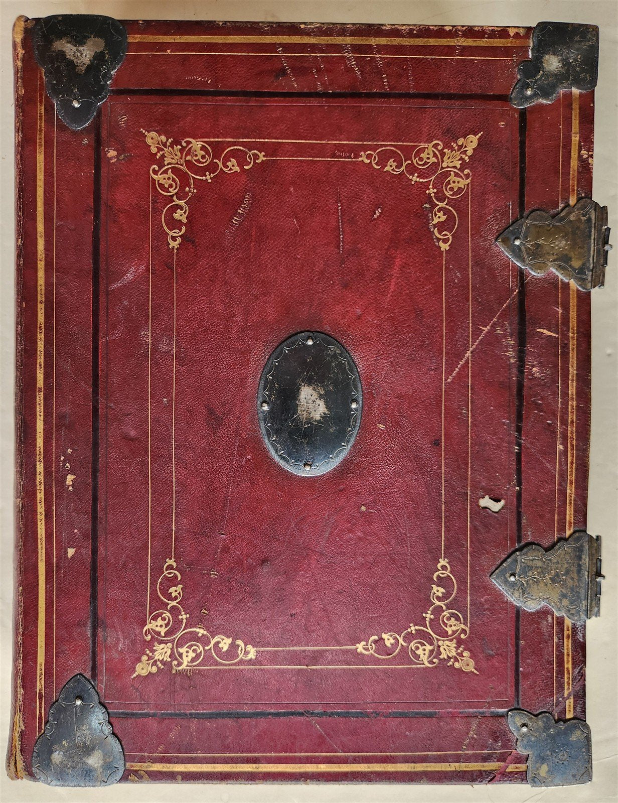 1850 MISSALE ROMANUM antique DECORATIVE BINDING w/ SILVER FITTINGS illustrated