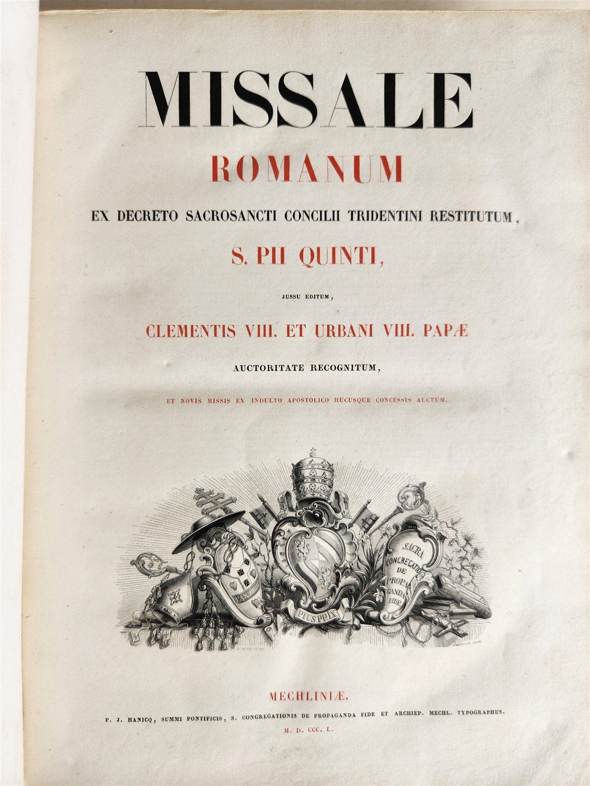 1850 MISSALE ROMANUM antique DECORATIVE BINDING w/ SILVER FITTINGS illustrated