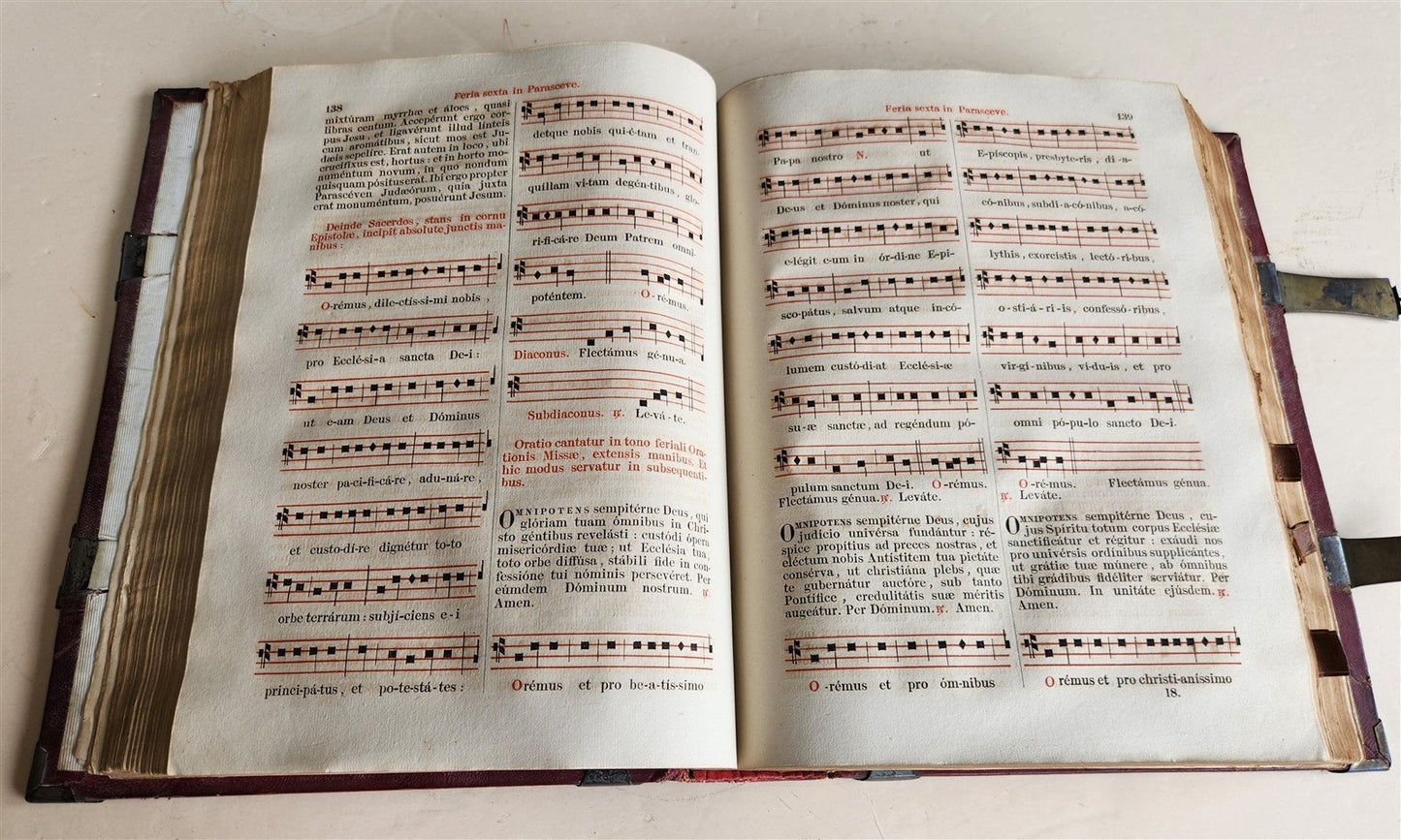 1850 MISSALE ROMANUM antique DECORATIVE BINDING w/ SILVER FITTINGS illustrated