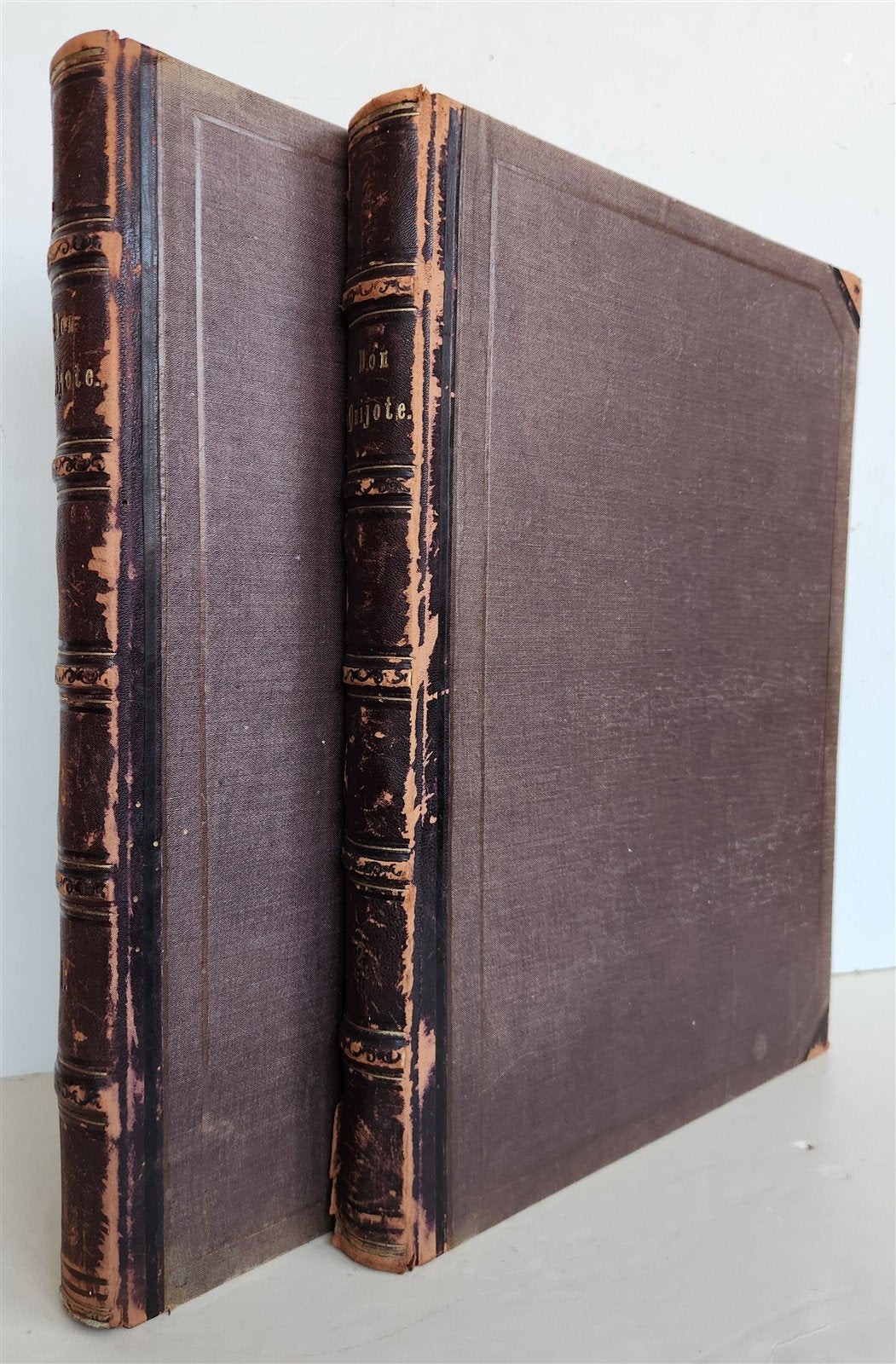 1875 DON QUIJOTE by CERVANTES 2 VOLUMES antique GUSTAVE DORE ILLUSTRATED FOLIO