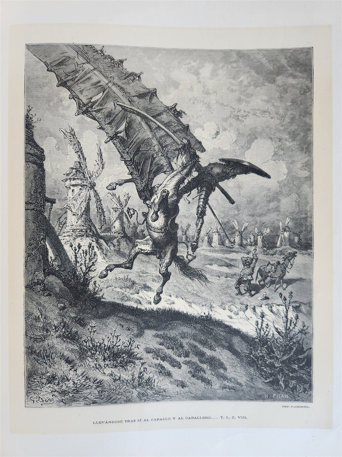 1875 DON QUIJOTE by CERVANTES 2 VOLUMES antique GUSTAVE DORE ILLUSTRATED FOLIO