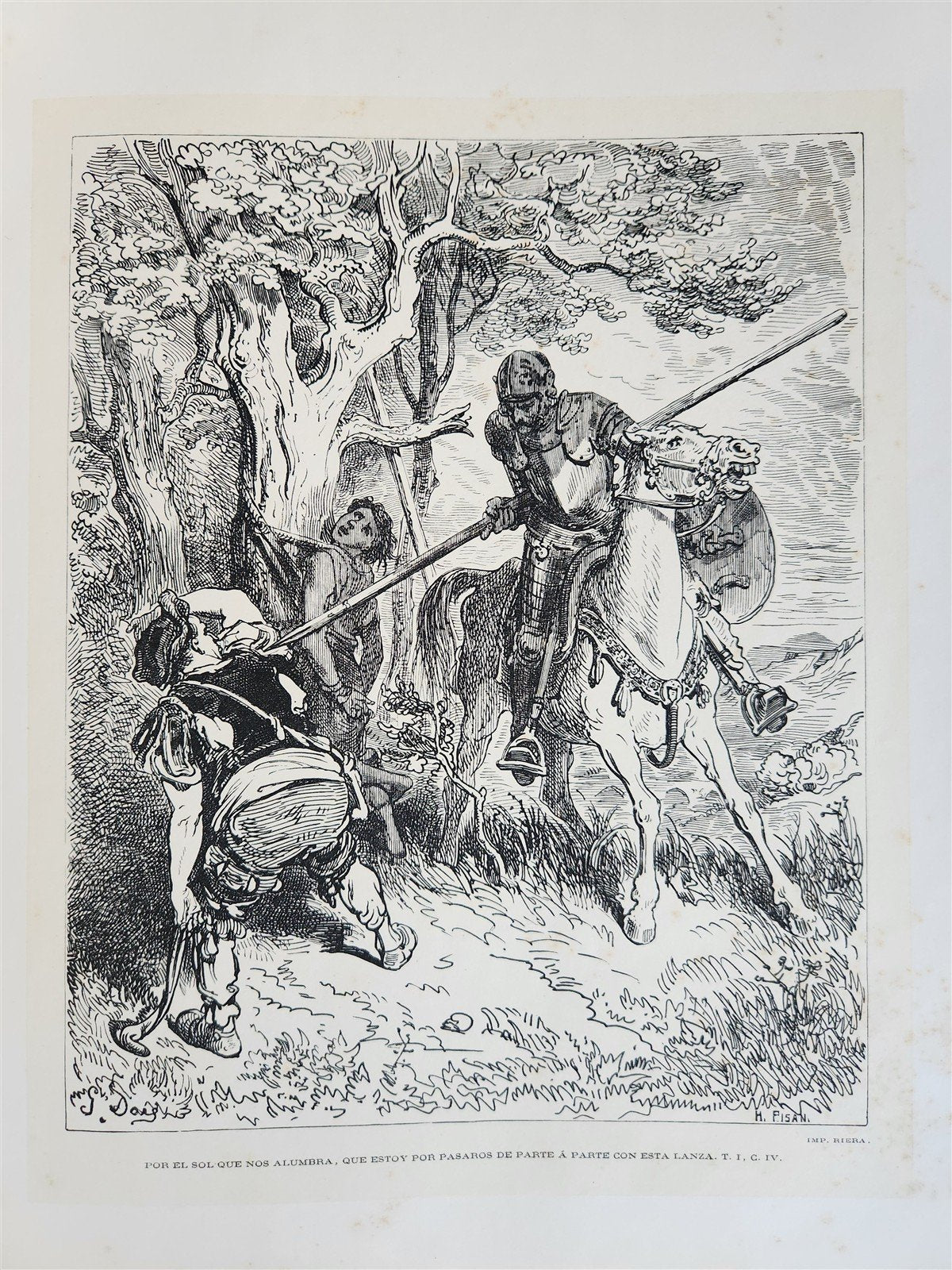 1875 DON QUIJOTE by CERVANTES 2 VOLUMES antique GUSTAVE DORE ILLUSTRATED FOLIO