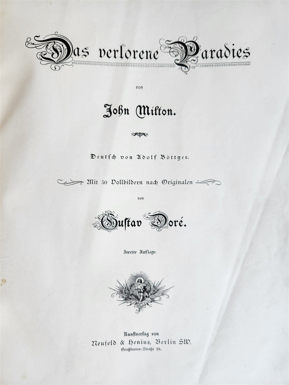 1880s PARADISE LOST by JOHN MILTON antique GUSTAVE DORE ILLUSTRATED FOLIO German