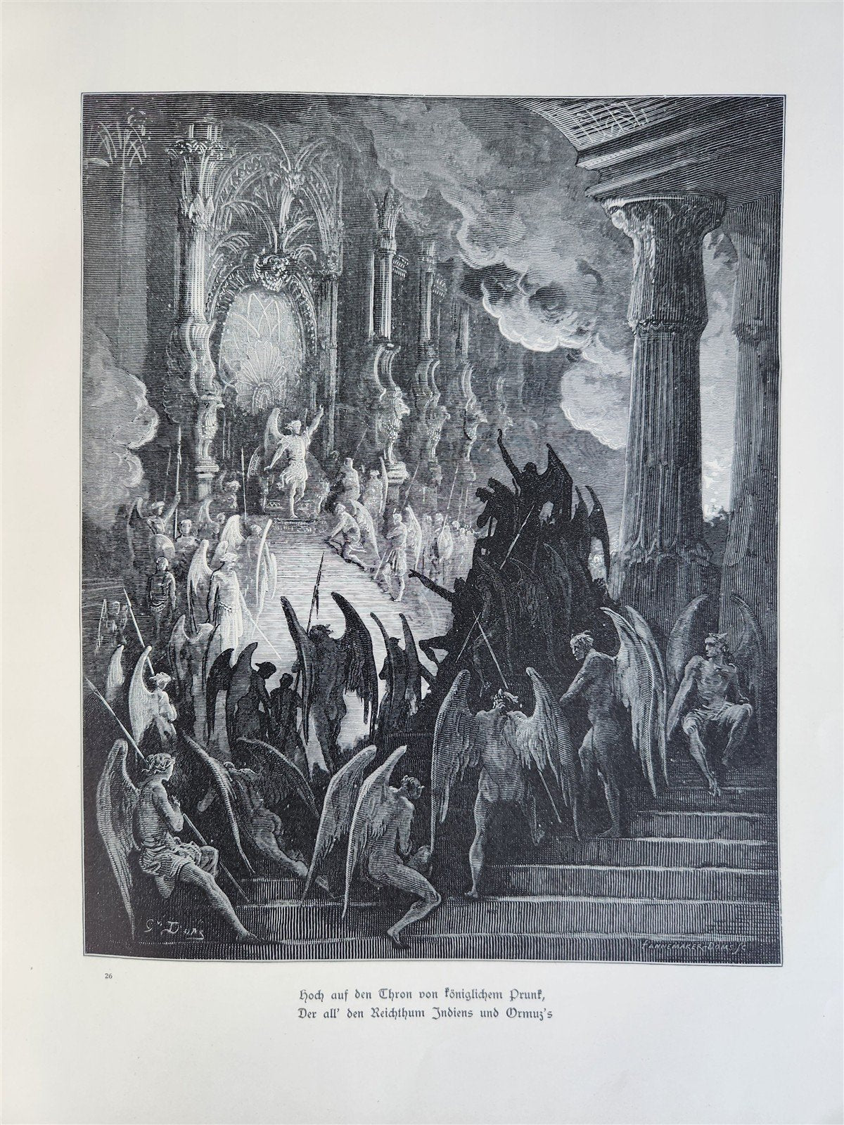 1880s PARADISE LOST by JOHN MILTON antique GUSTAVE DORE ILLUSTRATED FOLIO German