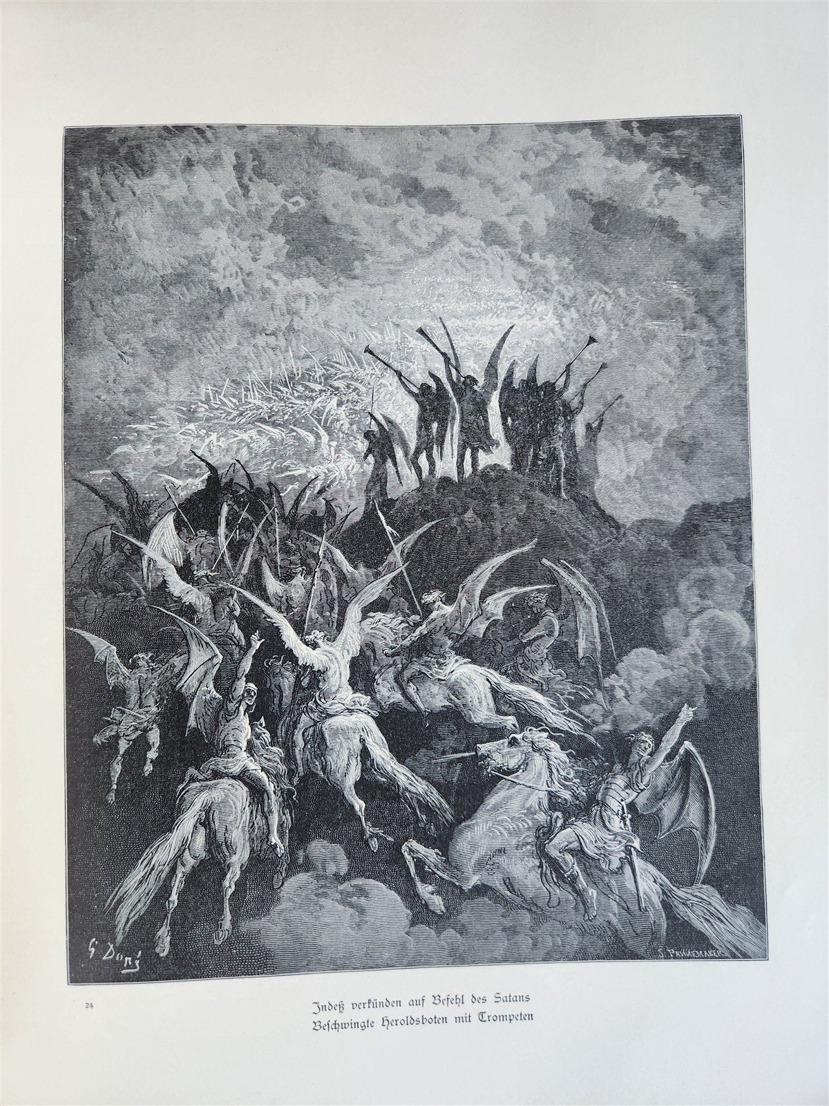 1880s PARADISE LOST by JOHN MILTON antique GUSTAVE DORE ILLUSTRATED FOLIO German