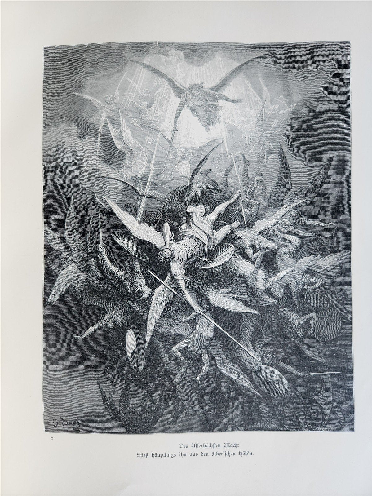 1880s PARADISE LOST by JOHN MILTON antique GUSTAVE DORE ILLUSTRATED FOLIO German