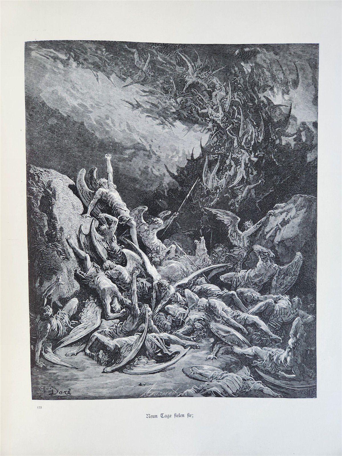 1880s PARADISE LOST by JOHN MILTON antique GUSTAVE DORE ILLUSTRATED FOLIO German