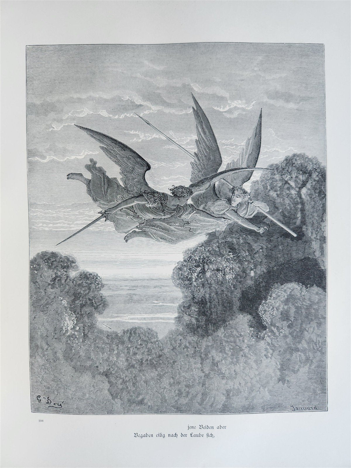 1880s PARADISE LOST by JOHN MILTON antique GUSTAVE DORE ILLUSTRATED FOLIO German