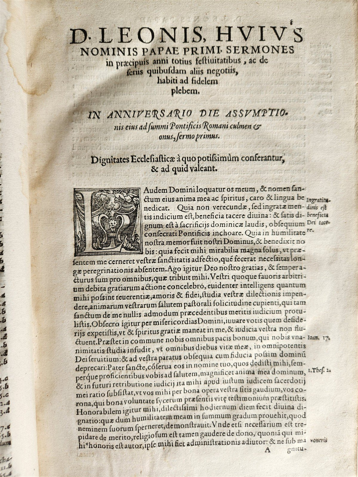 1561 D. LEONIS EIVS NOMINIS I. ROMANI PONTIFICIS antique 16th CENTURY