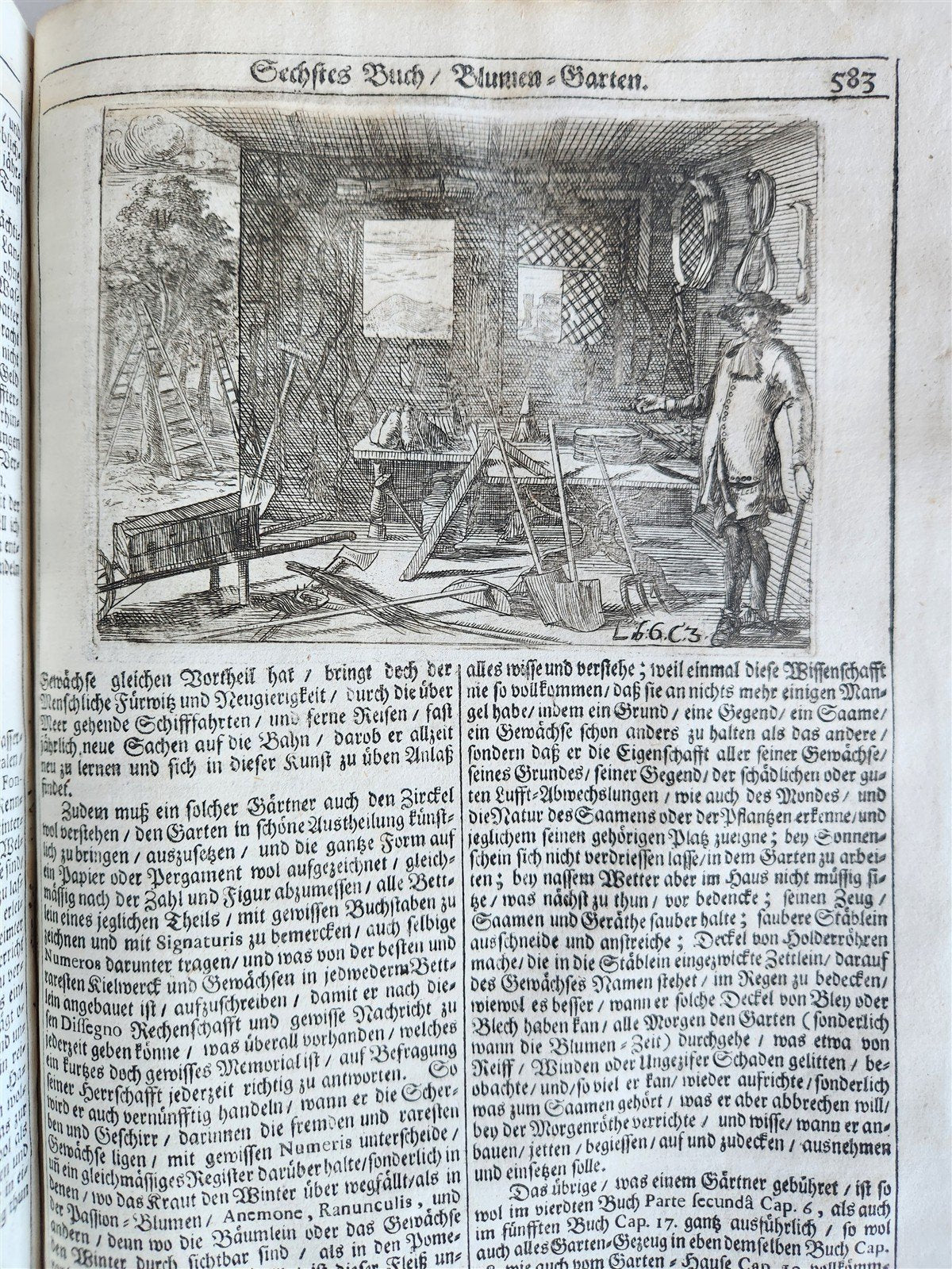 1682 Georgica curiosa ILLUSTRATED noble country life antique PIGSKIN FOLIO