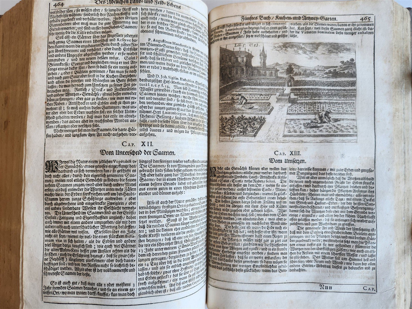 1682 Georgica curiosa ILLUSTRATED noble country life antique PIGSKIN FOLIO