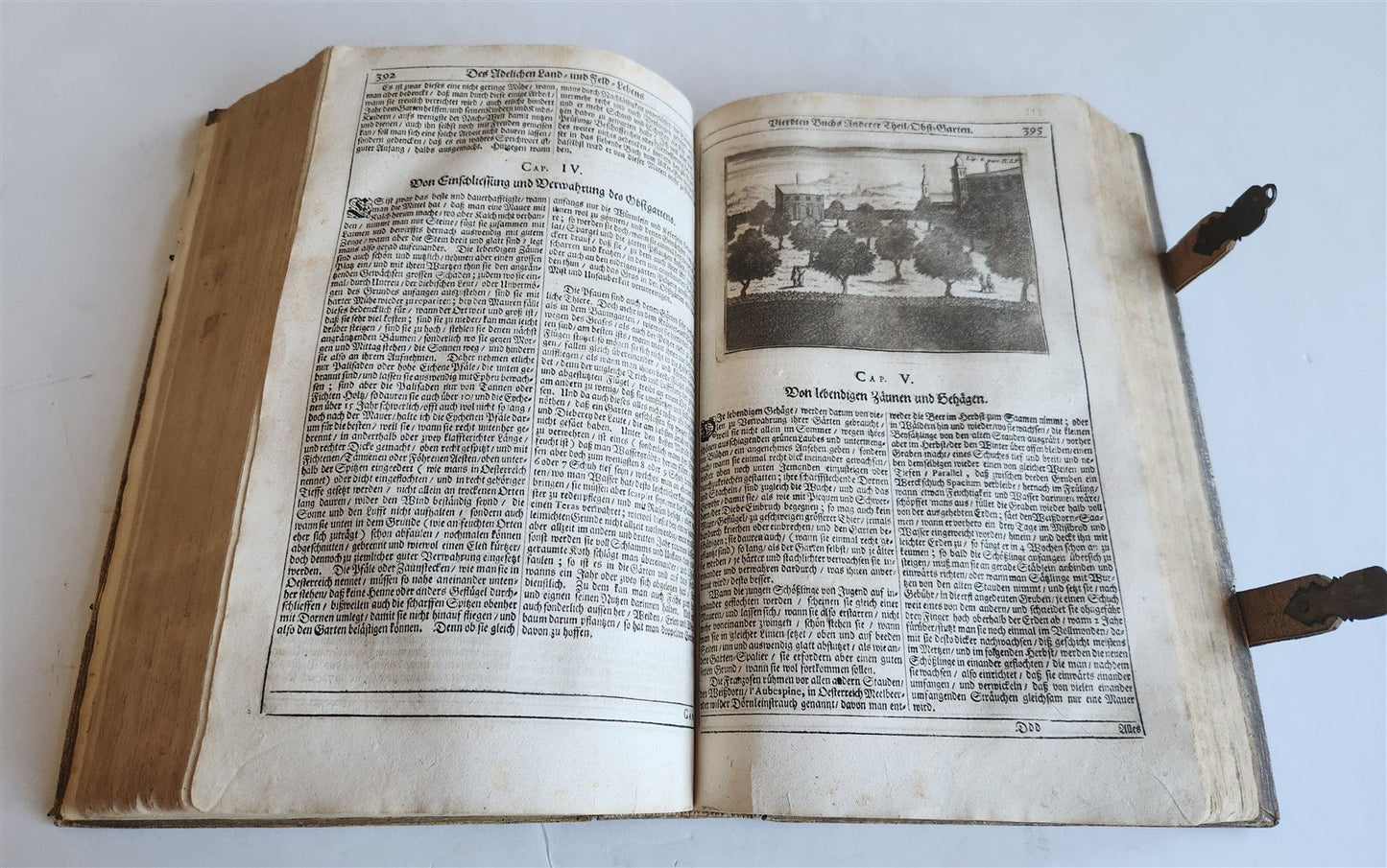 1682 Georgica curiosa ILLUSTRATED noble country life antique PIGSKIN FOLIO