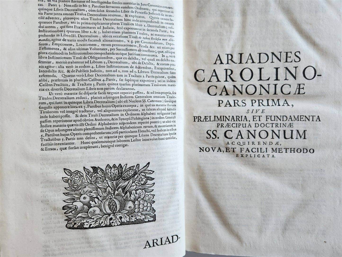 1708 CANON LAW by Jakob Wex antique PIGSKIN BOUND FOLIO in LATIN